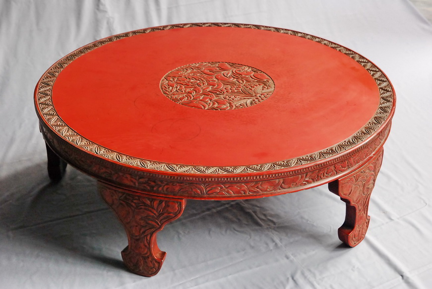 Chinese red lacquered table