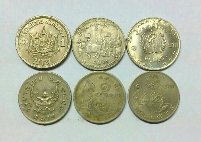 เหรียญกษาปณ์ 1 บาท ร.9 ..6 แบบ ..6 พศ. ตามรูป  