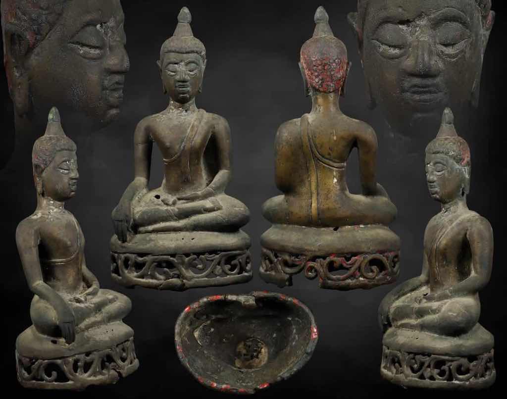 พระสิงห์สามเชียงแสน เนื้อสำริดเก่าโบราณ