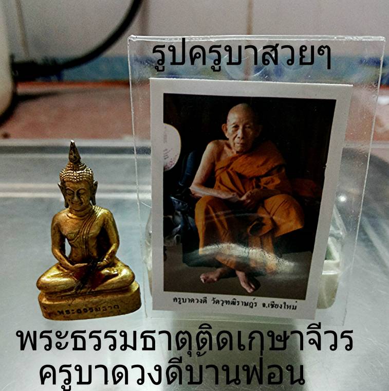 กุมารทองครูบาดวงดี วัดบ้านฟ่อน ปลุกเสก 1 ปี เจิมแป้งเสก ติดแผ่นยันต์จารและ พระธรรมธาตุ พร้อมรูปครูบา