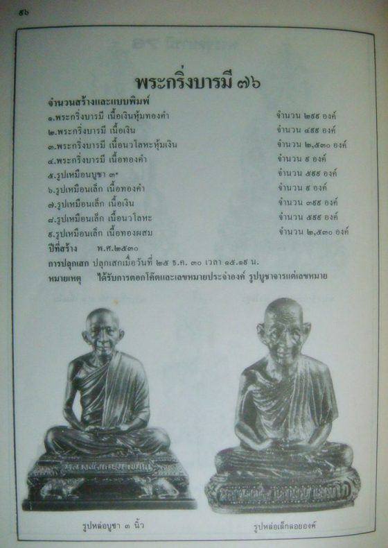 พระกริ่งหลวงพ่อเกษม รุ่นบารมี76 ปี30 เนื้อเงิน ก้นเงิน 1ใน499องค์