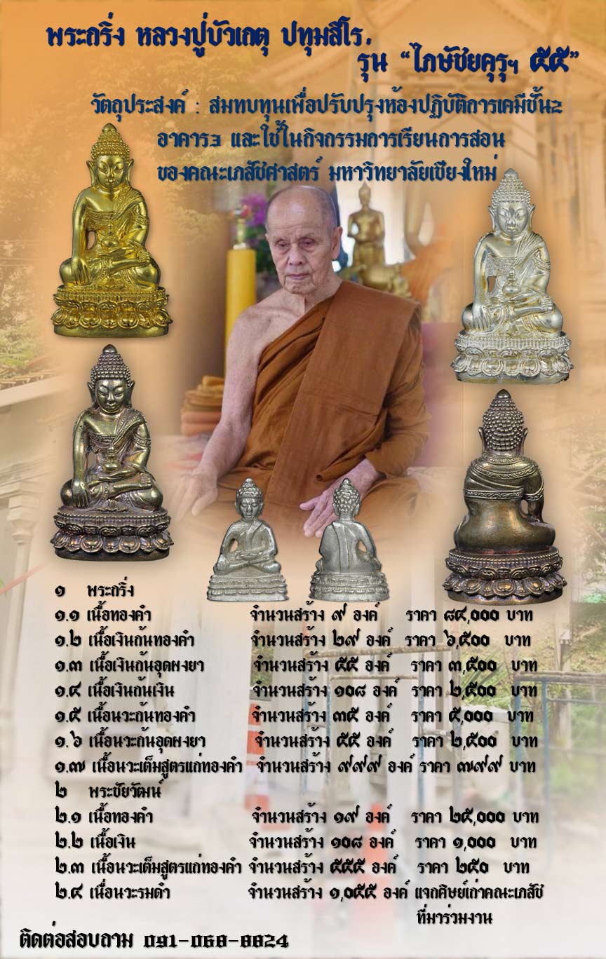 พระกริ่งหลวงปู่บัวเกตุ ปทุมสิโร  วัดป่าปางกึีดกิตติธรรม