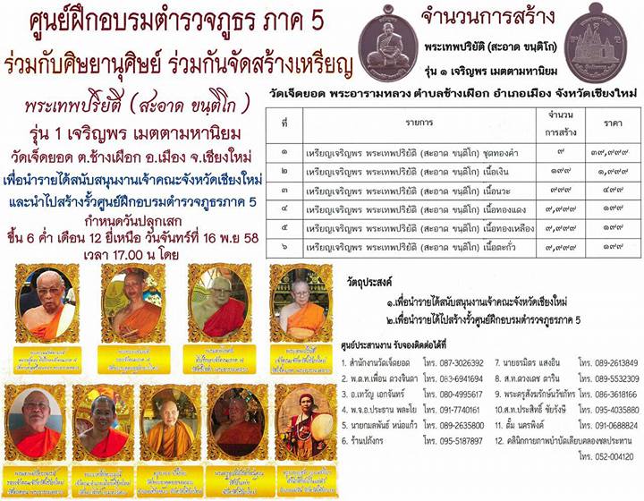 เหรียญเจริญพรพระเทพปริยัติวัดเจ็ดยอด