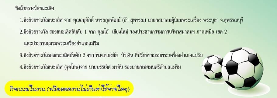 เรียนเชิญ...เพื่อนพ้องน้องพี่ ชาวพระเครื่อง ณ สนามกีฬาเทศบาลตำบลแม่ริม ในวันที่ 10 ก.พ 2556