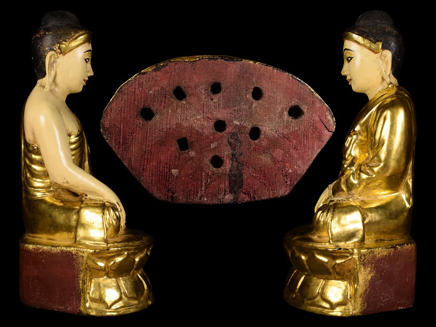 พระพุทธไม้แกะสลัก ศิลปะพม่า